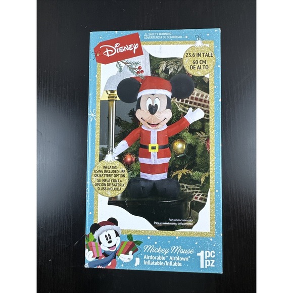Gemmy Other - Disney Christmas Mickey Mouse Airdorable Airblown 23.6 Inch Inflatable
